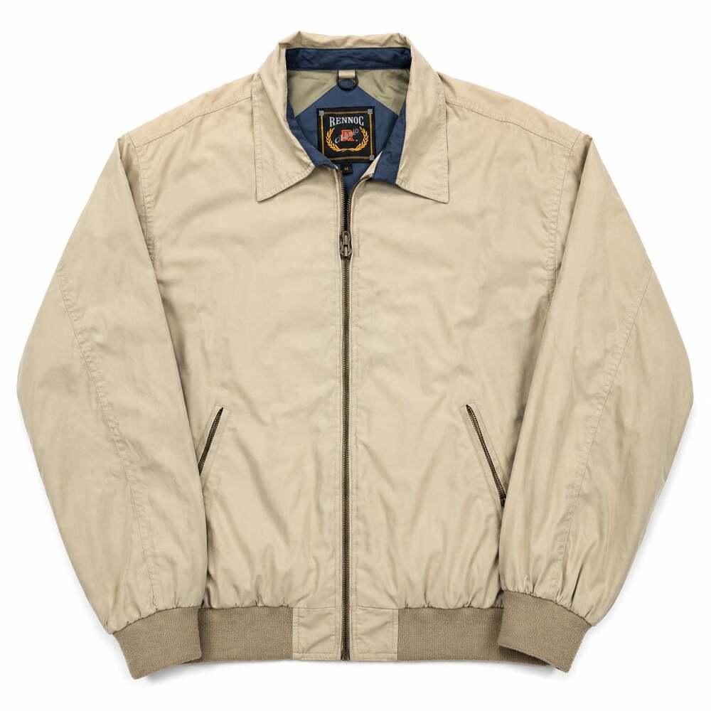 Rennoc Classic Beige Bomber Jacket Size M